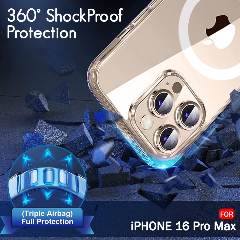 Apple iPhone 16 Pro Max Anti Yellow Clear Magsafe Back Case Cover - White
