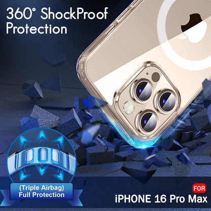 Apple iPhone 16 Pro Max Anti Yellow Clear Magsafe Back Case Cover - White