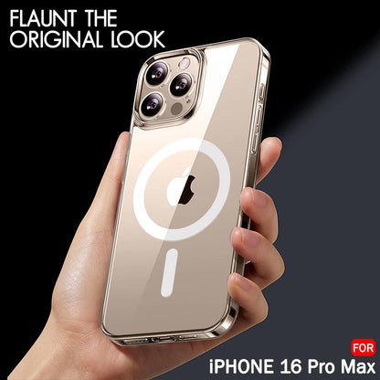 Apple iPhone 16 Pro Max Anti Yellow Clear Magsafe Back Case Cover - White