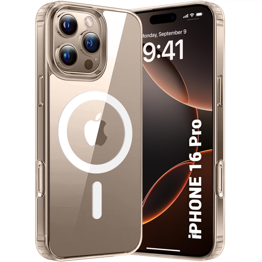 Apple iPhone 16 Pro Anti Yellow Clear Magsafe Back Case Cover - White