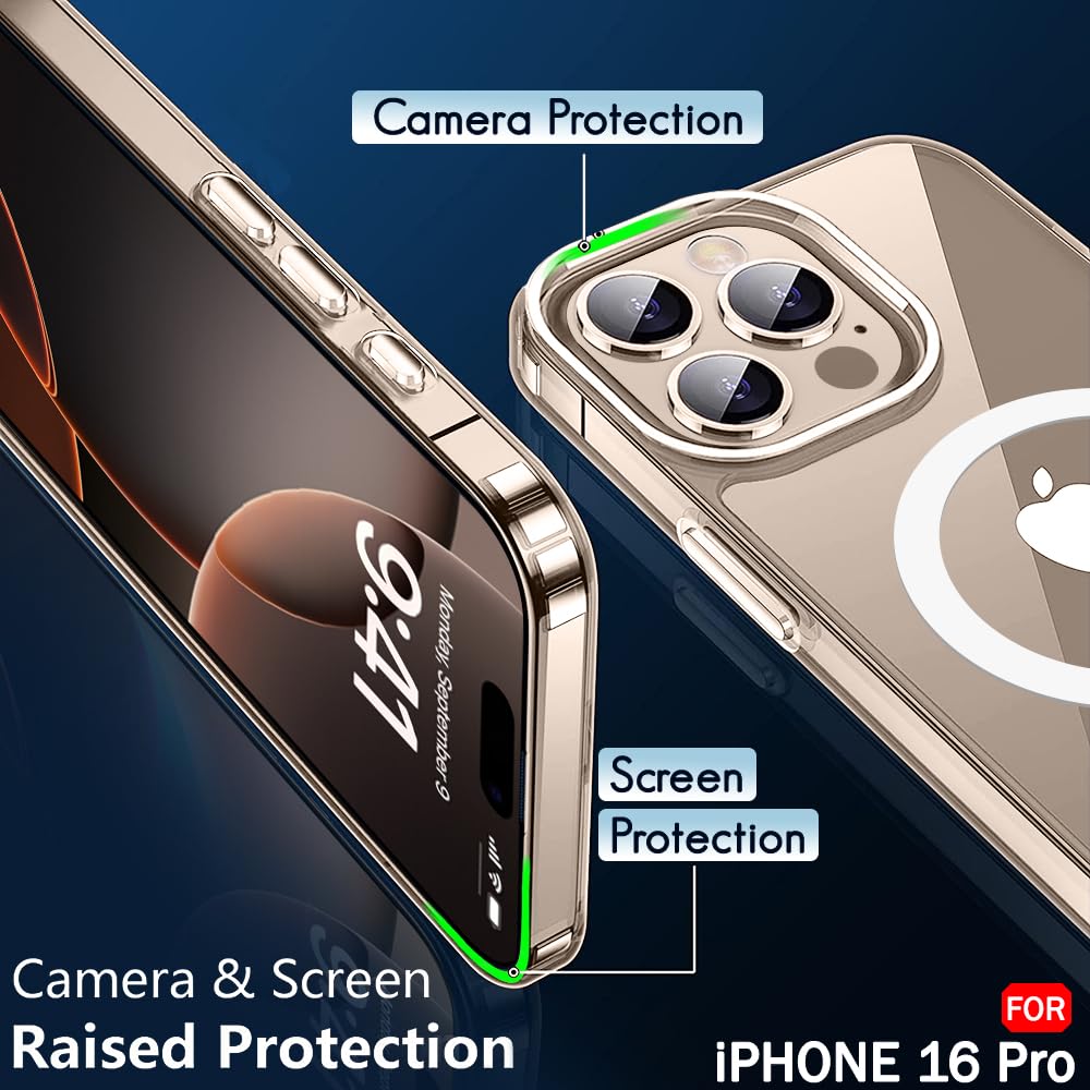 Apple iPhone 16 Pro Anti Yellow Clear Magsafe Back Case Cover - White