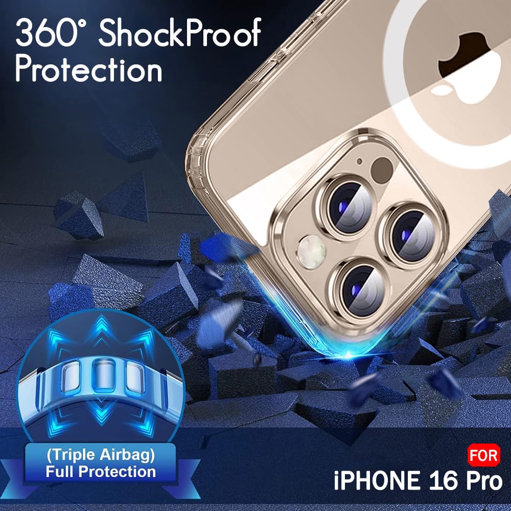 Apple iPhone 16 Pro Anti Yellow Clear Magsafe Back Case Cover - White