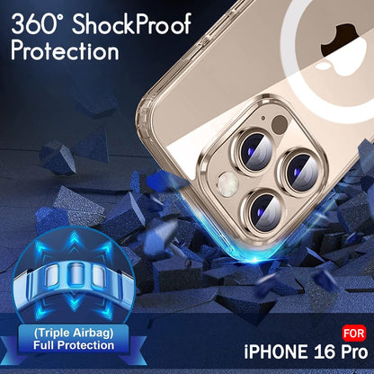 Apple iPhone 16 Pro Anti Yellow Clear Magsafe Back Case Cover - White