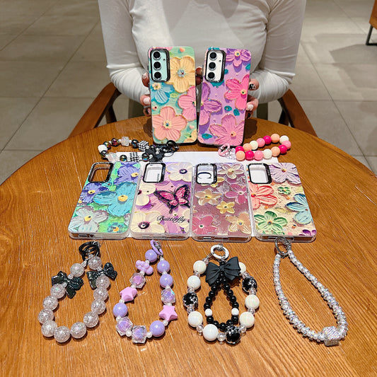 Samsung S24 FE 5G 3D Hot Trending Charms Rhinestone Flowers case - Pattern 4