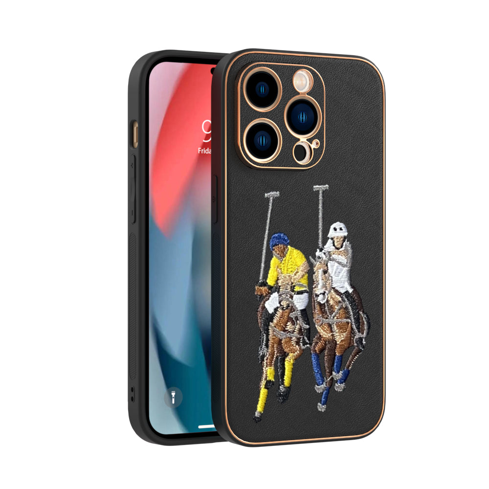 Apple iPhone 14 Pro Premium Embroidery Leather case - Pattern 1