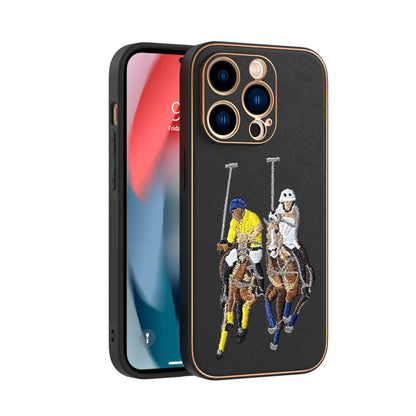Apple iPhone 14 Pro Premium Embroidery Leather case - Pattern 1