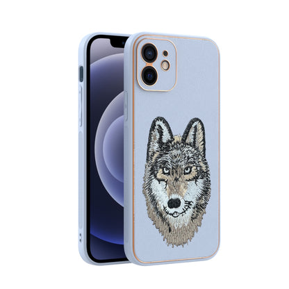 Apple iPhone 12 Premium Embroidery Leather case - Pattern 10