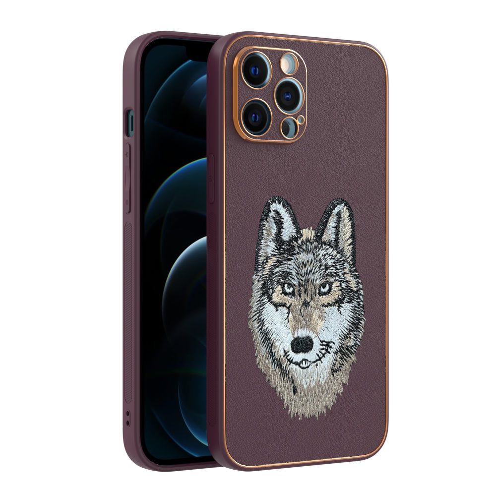 Apple iPhone 12 Pro Max Premium Embroidery Leather case - Pattern 11