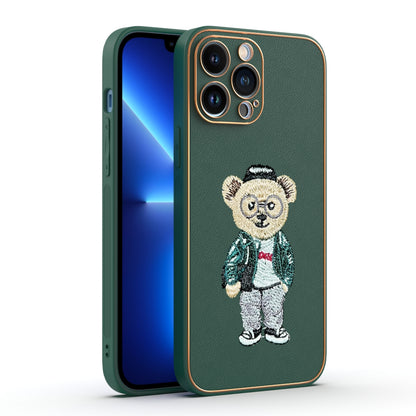 Apple iPhone 13 Pro Max Premium Embroidery Leather case - Pattern 11