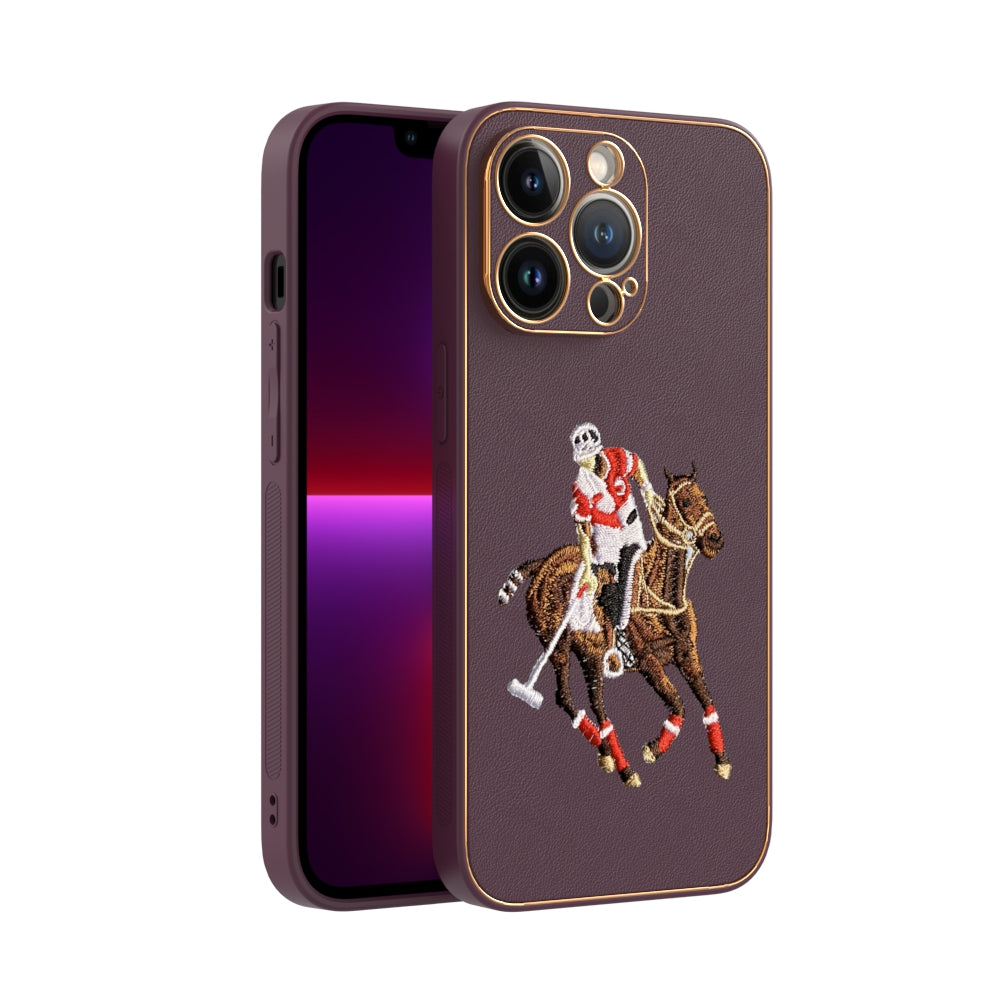 Apple iPhone 13 Pro Premium Embroidery Leather case - Pattern 12