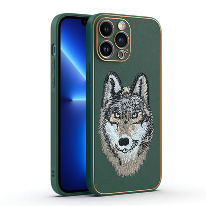 Apple iPhone 13 Pro Max Premium Embroidery Leather case - Pattern 12