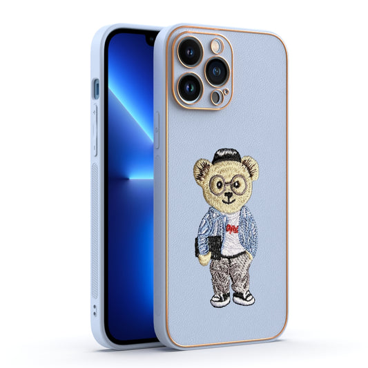 Apple iPhone 13 Pro Max Premium Embroidery Leather case - Pattern 1