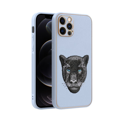 Apple iPhone 12 Pro Premium Embroidery Leather case - Pattern 1