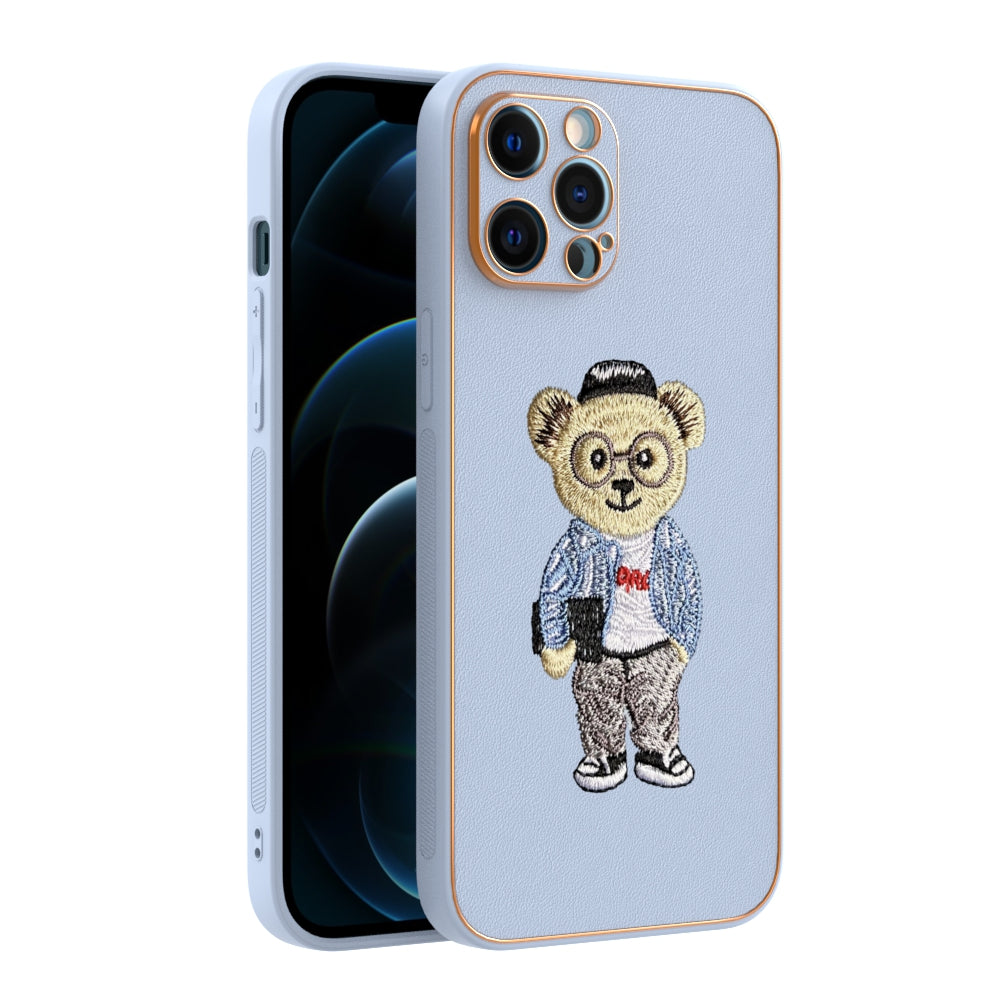Apple iPhone 12 Pro Max Premium Embroidery Leather case - Pattern 4