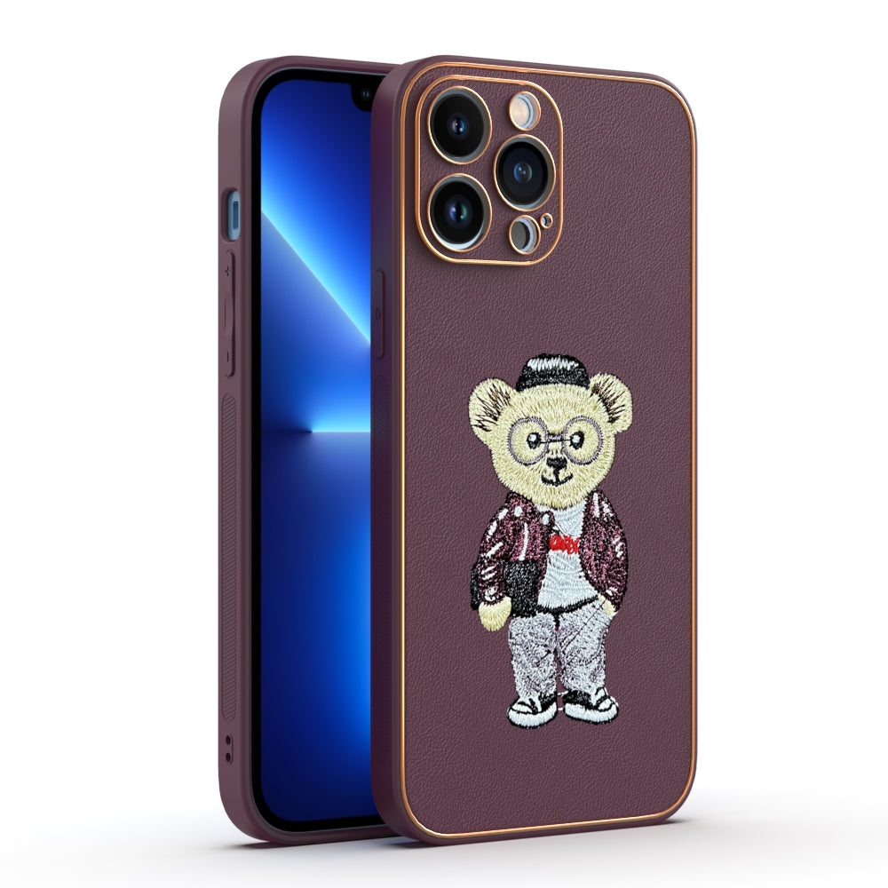 Apple iPhone 13 Pro Max Premium Embroidery Leather case - Pattern 5