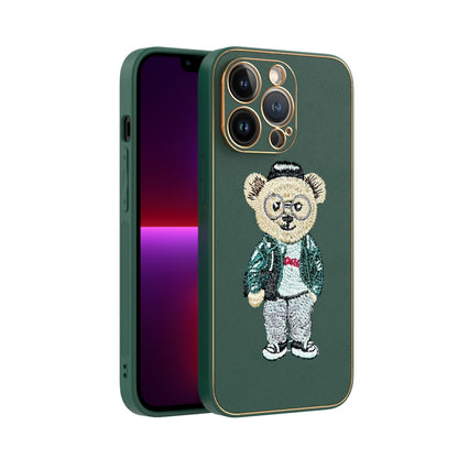 Apple iPhone 13 Pro Premium Embroidery Leather case - Pattern 5