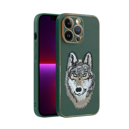 Apple iPhone 13 Pro Premium Embroidery Leather case - Pattern 6
