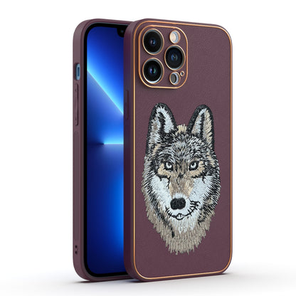 Apple iPhone 13 Pro Max Premium Embroidery Leather case - Pattern 6