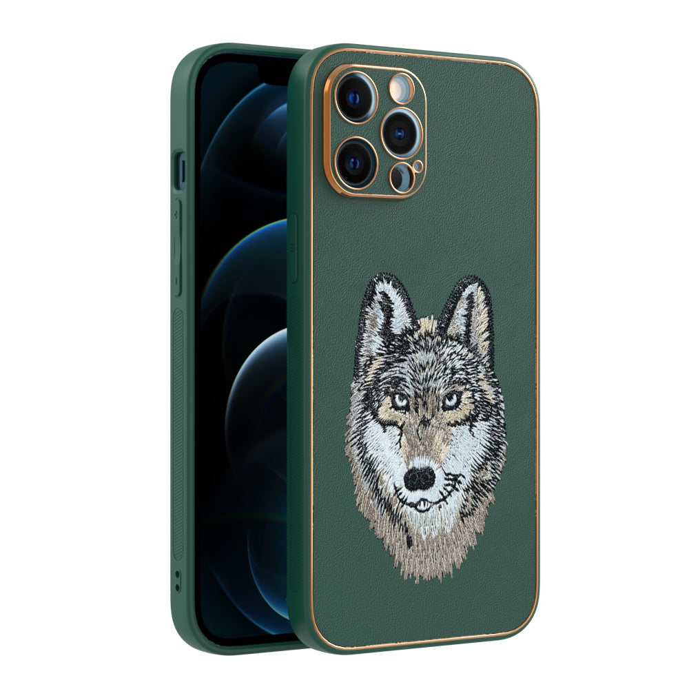 Apple iPhone 12 Pro Max Premium Embroidery Leather case - Pattern 6