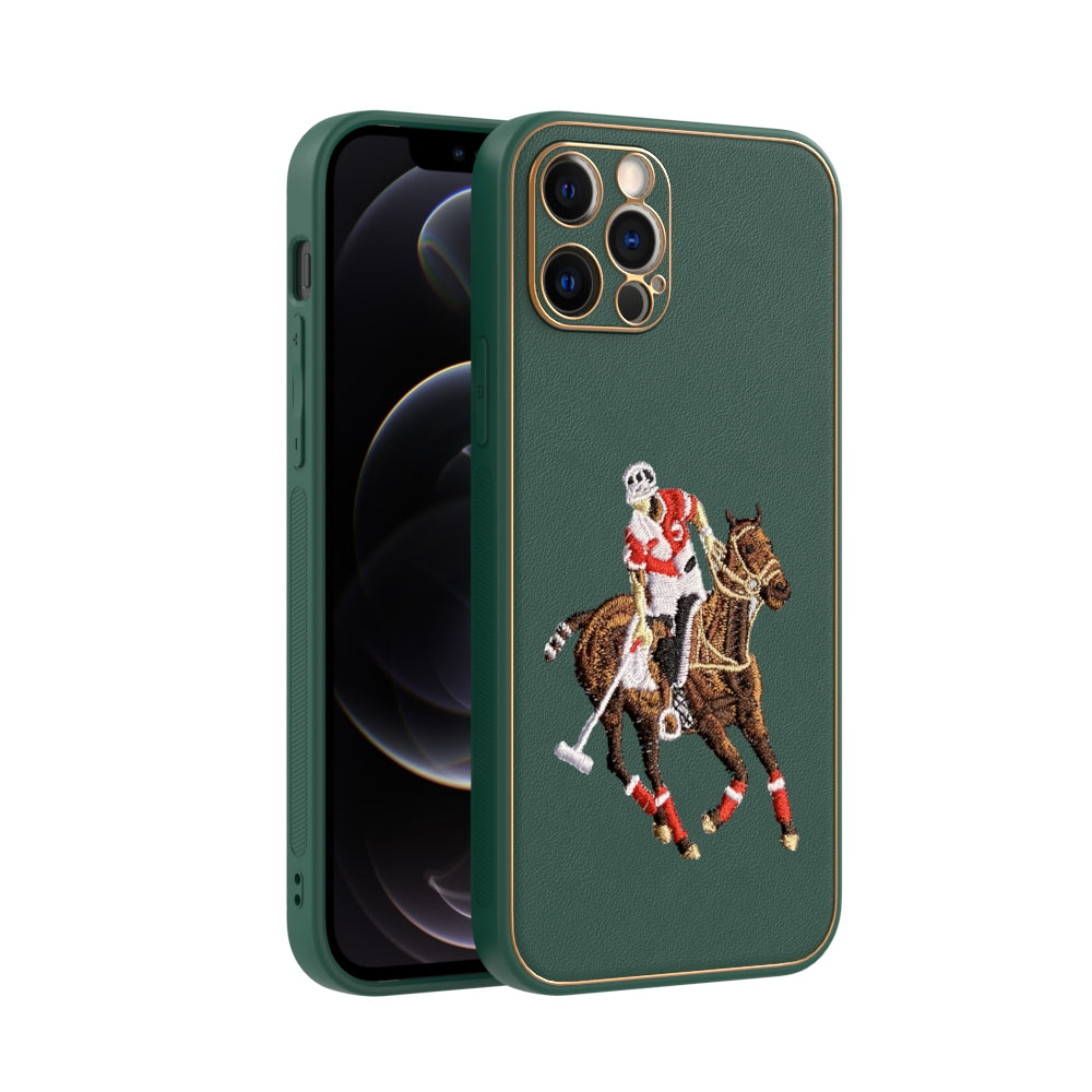 Apple iPhone 12 Pro Premium Embroidery Leather case - Pattern 6