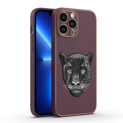 Apple iPhone 13 Pro Max Premium Embroidery Leather case - Pattern 7