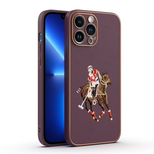 Apple iPhone 13 Pro Max Premium Embroidery Leather case - Pattern 8
