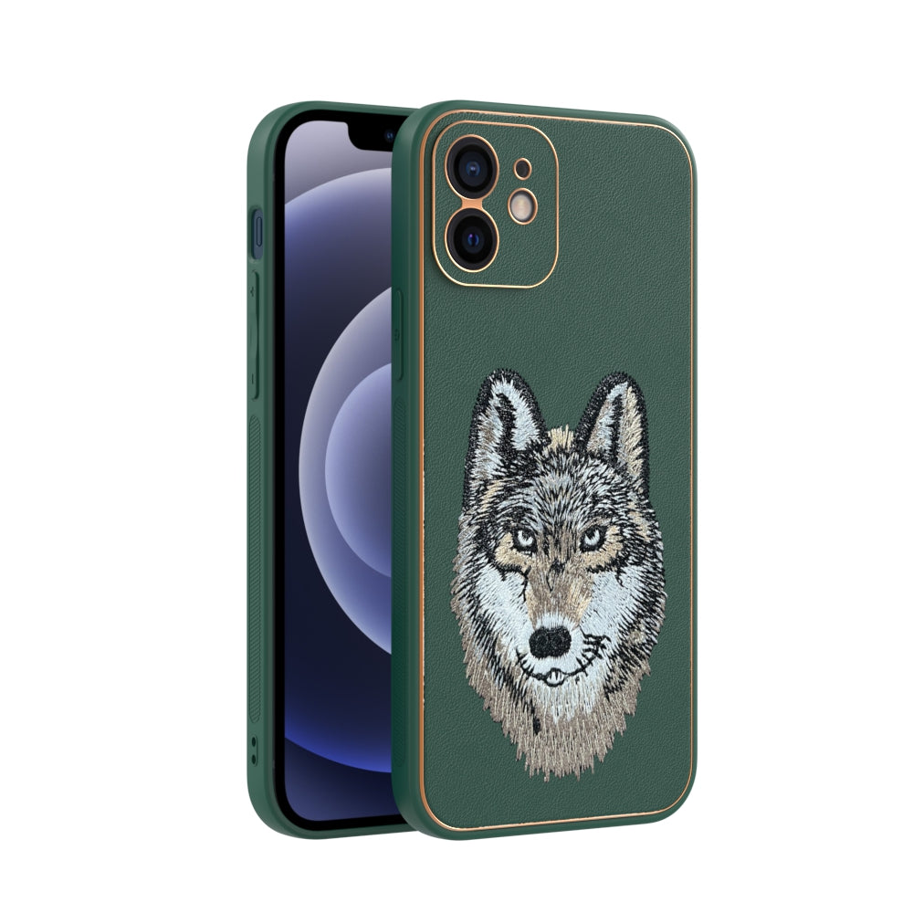 Apple iPhone 12 Premium Embroidery Leather case - Pattern 8