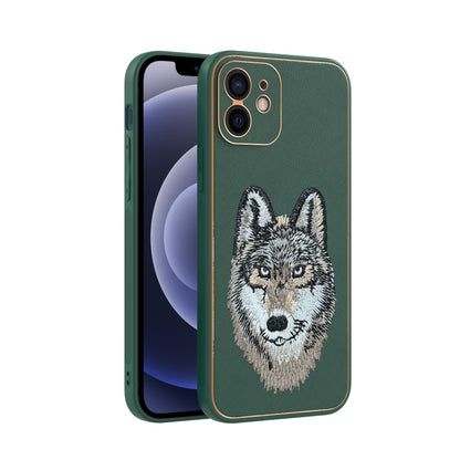 Apple iPhone 12 Premium Embroidery Leather case - Pattern 8