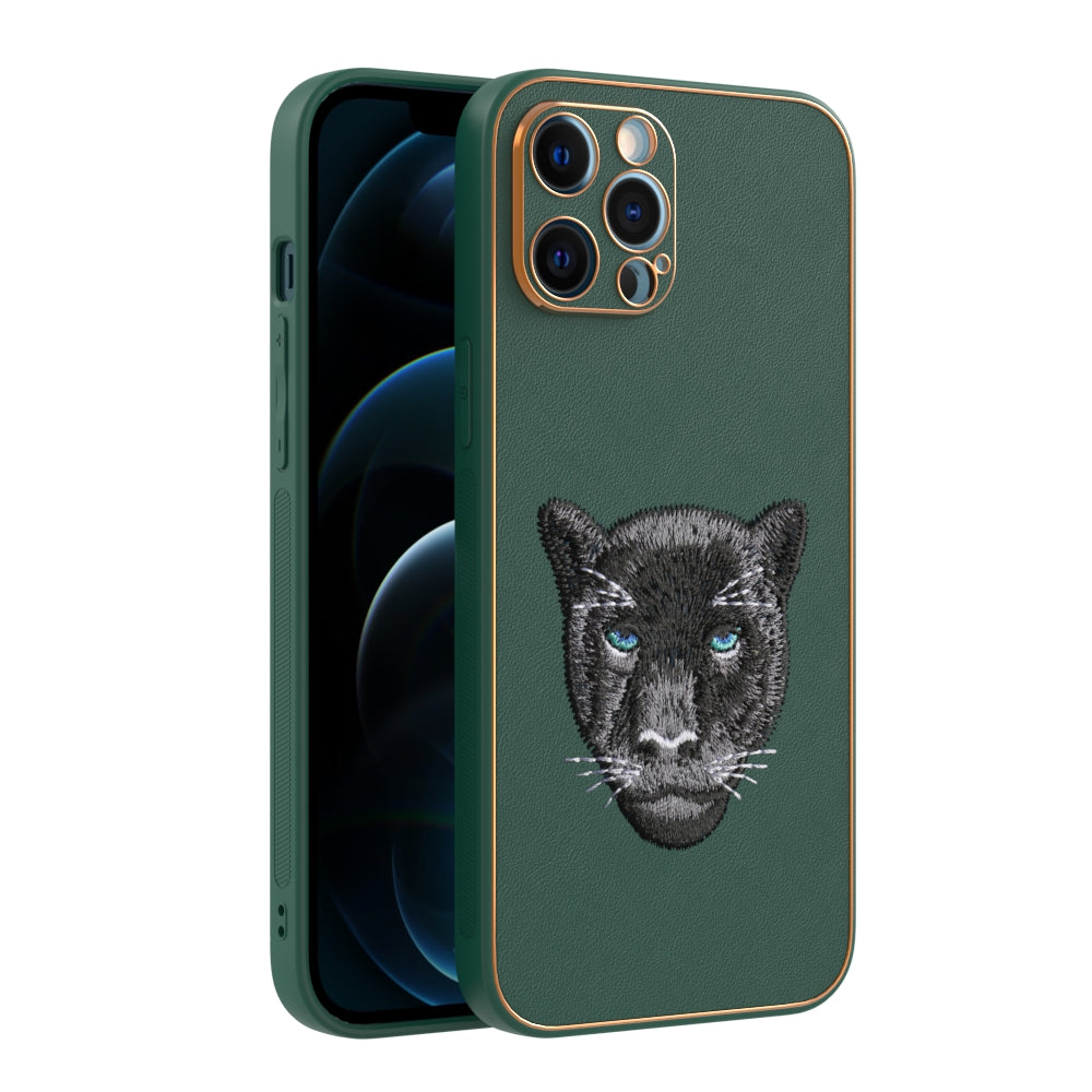 Apple iPhone 12 Pro Max Premium Embroidery Leather case - Pattern 8