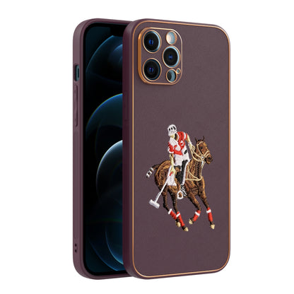 Apple iPhone 12 Pro Max Premium Embroidery Leather case - Pattern 9