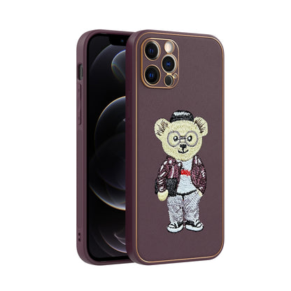 Apple iPhone 12 Pro Premium Embroidery Leather case - Pattern 9