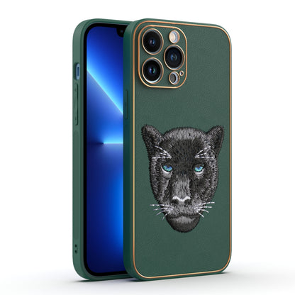 Apple iPhone 13 Pro Max Premium Embroidery Leather case - Pattern 10