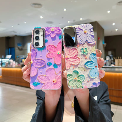 Samsung A15 5G 3D Hot Trending Rhinestone Flowers case - Pattern 3