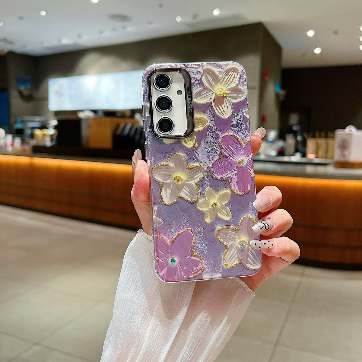 Samsung S24 5G 3D Hot Trending Rhinestone Flowers case - Pattern 1