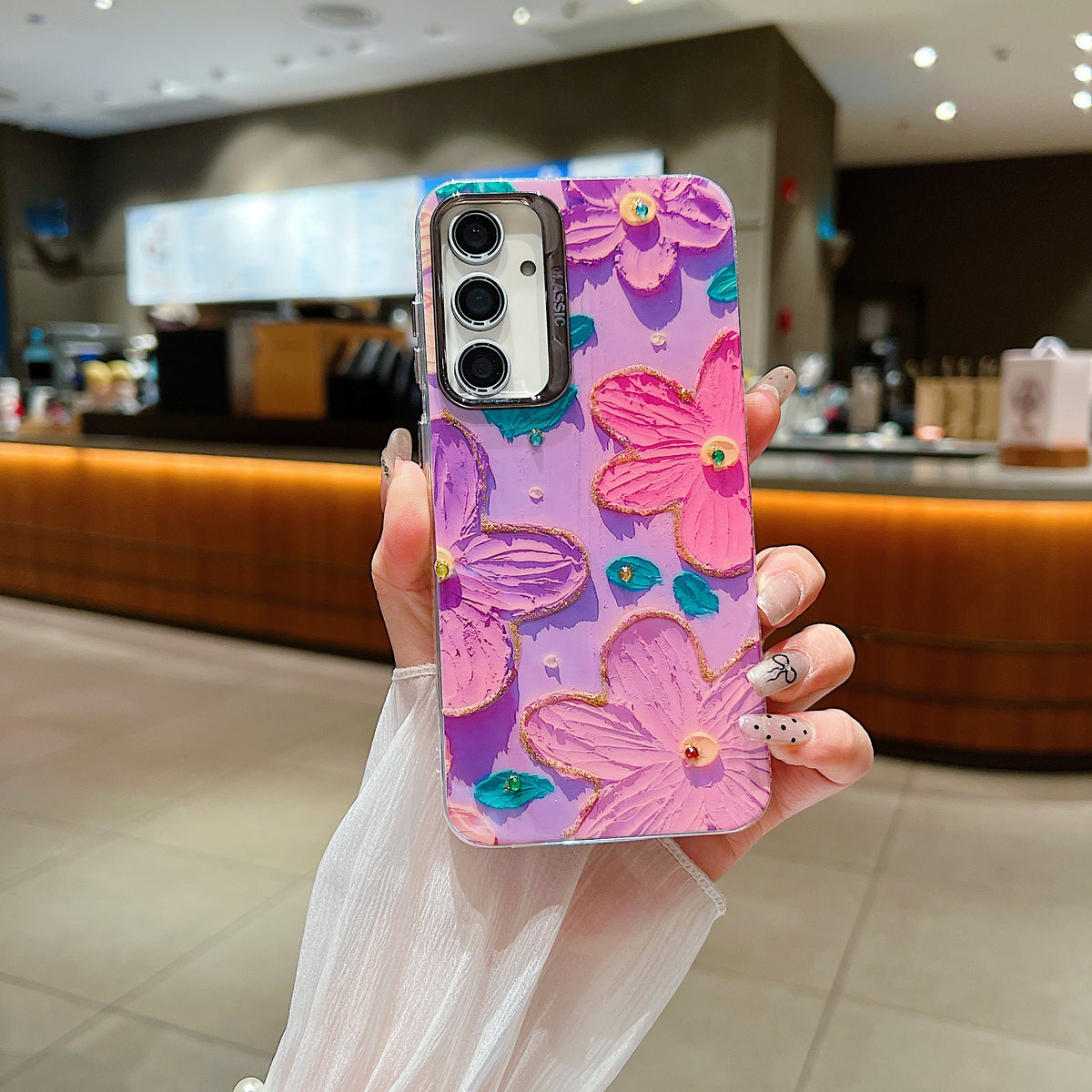 Samsung A15 5G 3D Hot Trending Rhinestone Flowers case - Pattern 3