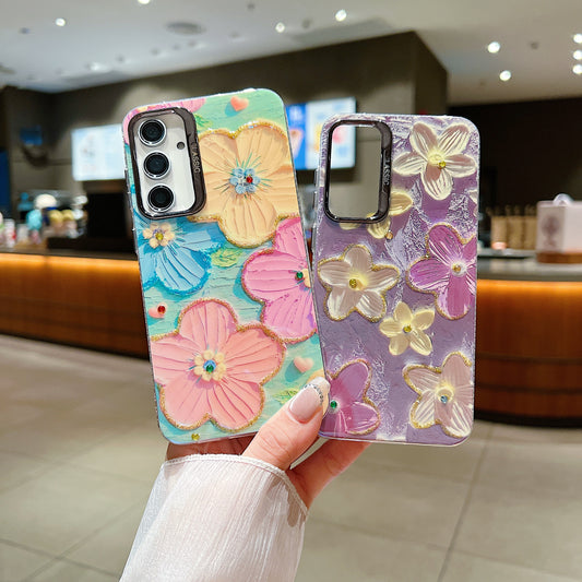 Samsung S24 FE 5G 3D Hot Trending Rhinestone Flowers case - Pattern 1