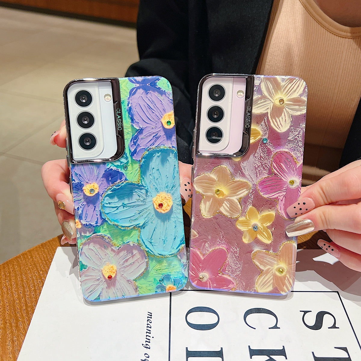 Samsung S22 5G 3D Hot Trending Rhinestone Flowers case - Pattern 1
