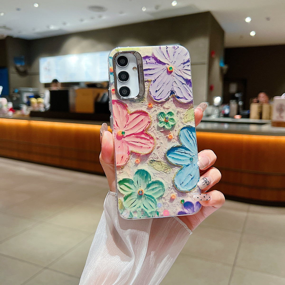 Samsung A34 5G 3D Hot Trending Rhinestone Flowers case - Pattern 5