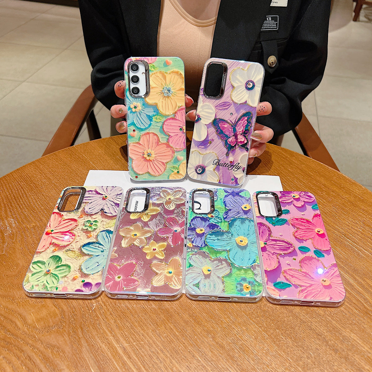 Samsung A54 5G 3D Hot Trending Rhinestone Flowers case - Pattern 1