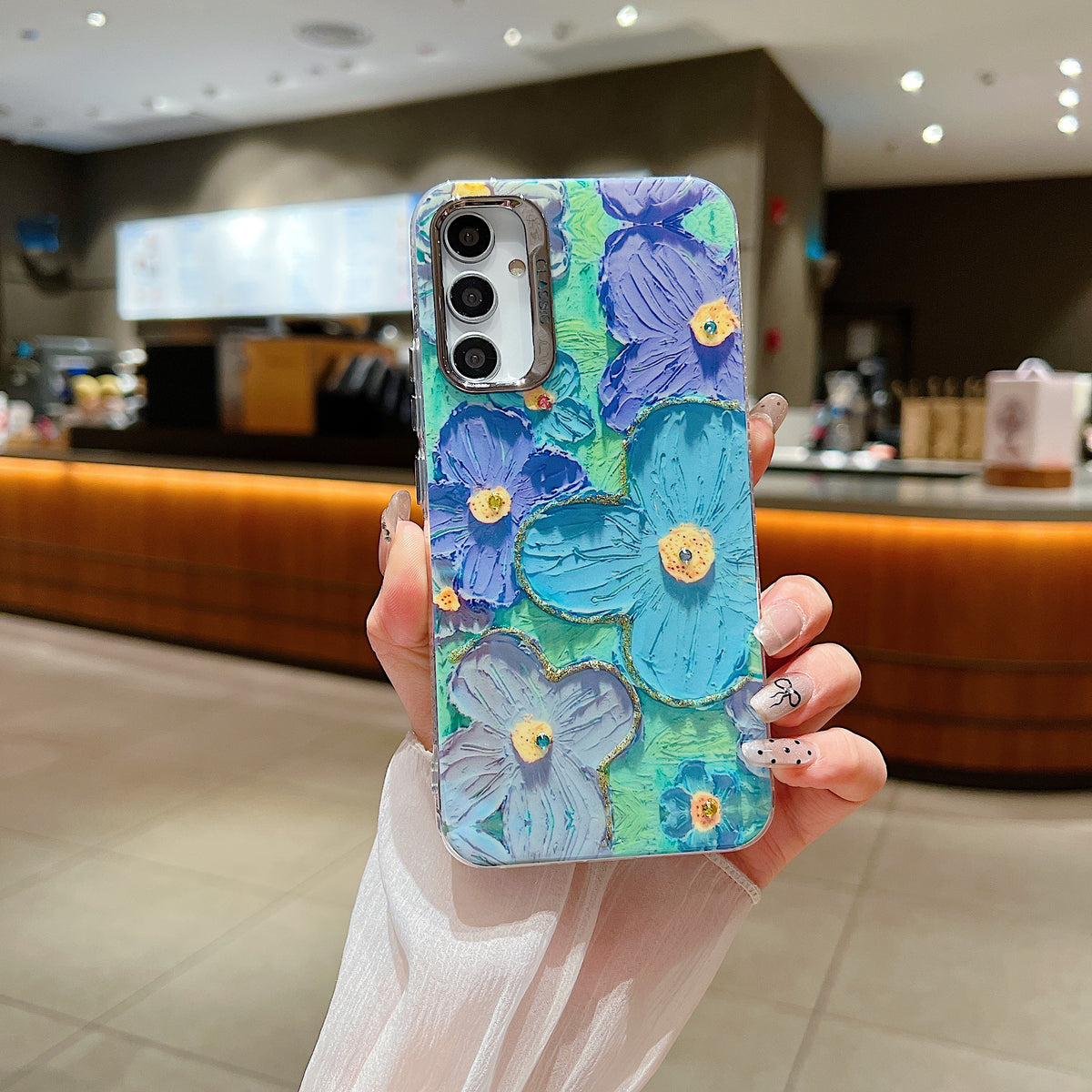 Samsung A34 5G 3D Hot Trending Rhinestone Flowers case - Pattern 4