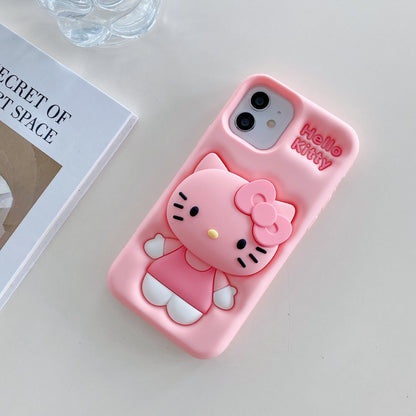 Apple iPhone 11/12 Hello Kitty Pop Sockets Soft Silicone cases (Hello Kitty)