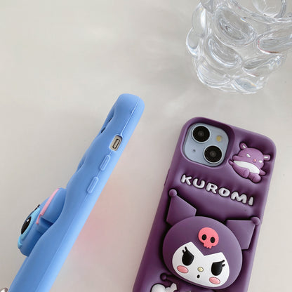 Apple iPhone Kuromi Pop Sockets Soft Silicone cases (Kuromi)