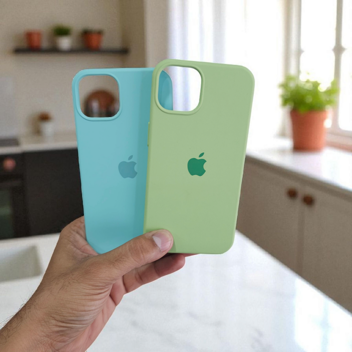 (Pack of 2) Silicone Case Cover for iPhone 13 Pro 5G - Combo 1