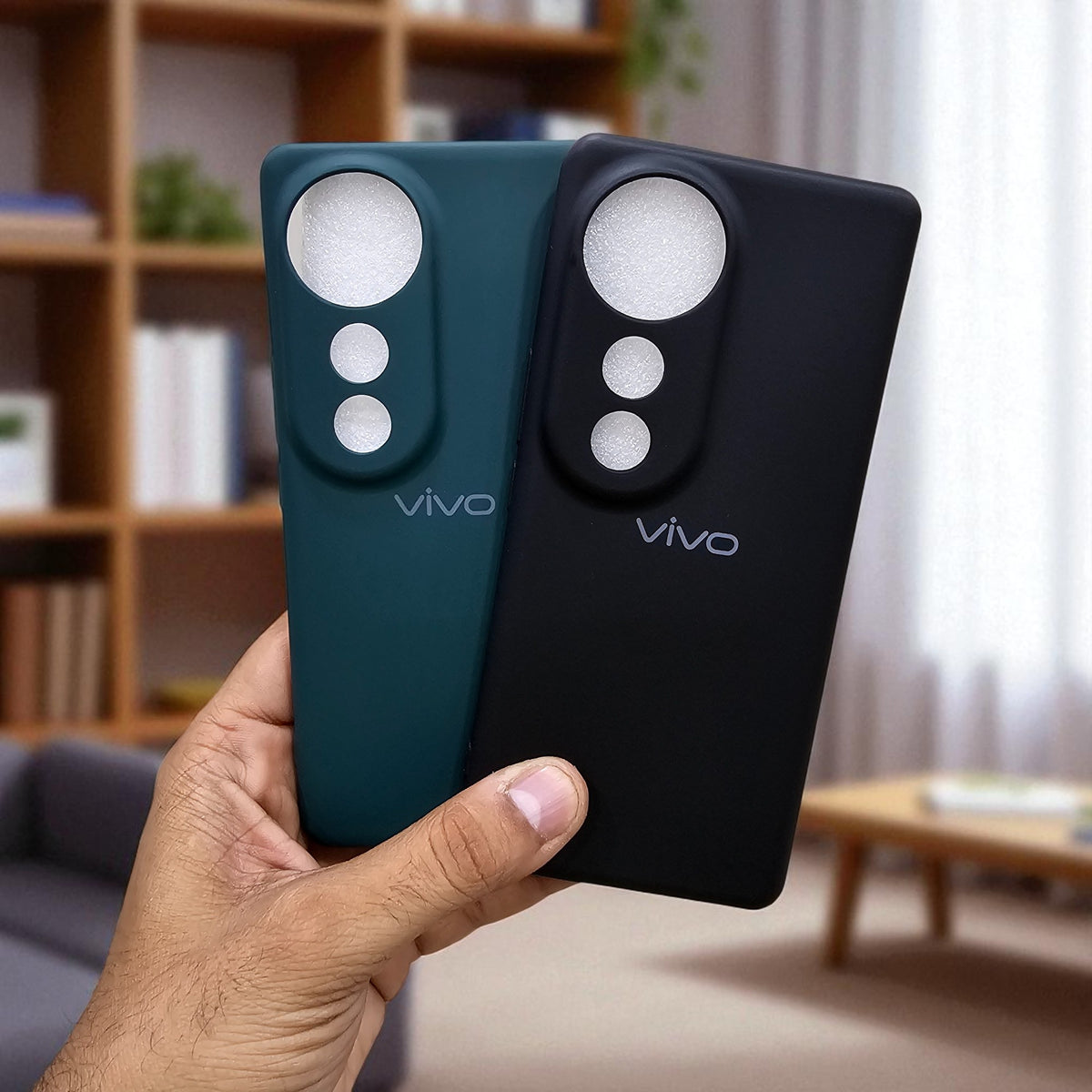 (Pack of 2) Silicone Case Cover for Vivo V40/Vivo V40 Pro 5G - Combo 2