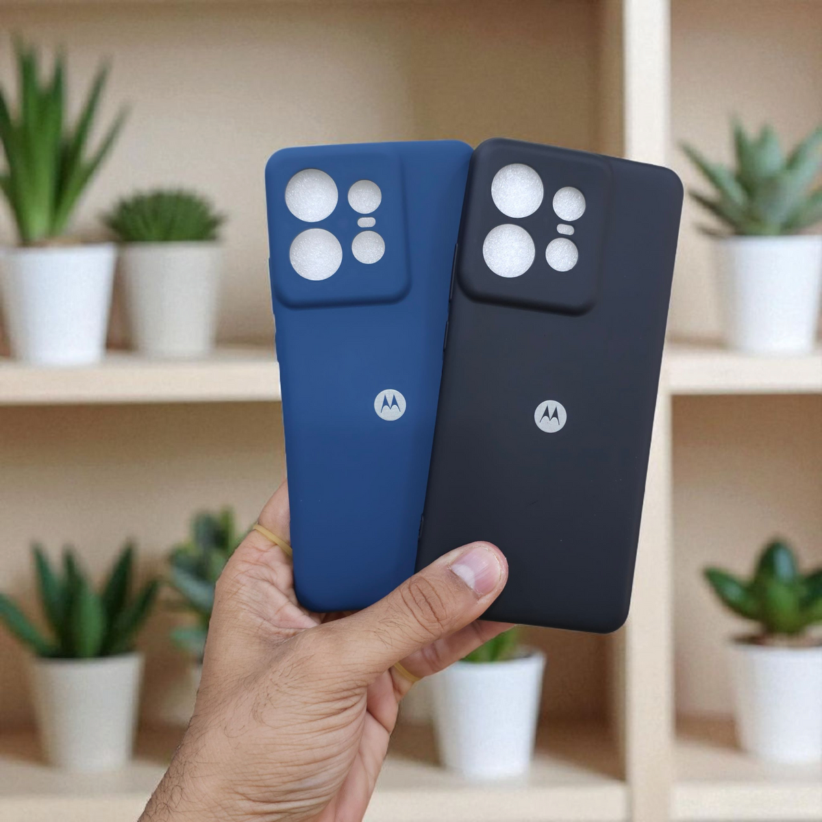 (Pack of 2) Silicone Case Cover for Motorola Moto EDGE 50 Pro 5G - Combo 1