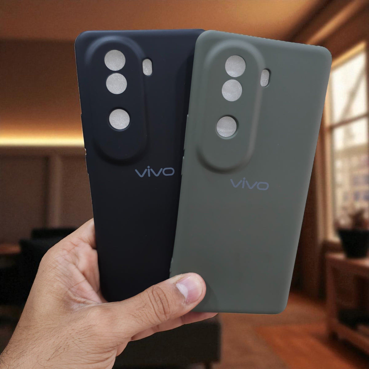(Pack of 2) Silicone Case Cover for Vivo V40e / iQOO Z9s 5G - Combo 4