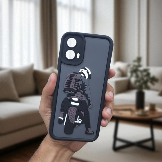 Motorola Moto G45 5G  Moto Rider Soft Silicone Cute 3D Cartoon Back Cover Case - Moto Rider
