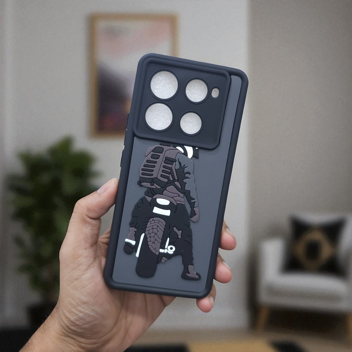 Infinix Note 40/Note 40 Pro 5G Moto Rider Soft Silicone Cute 3D Cartoon Back Cover Case - Moto Rider