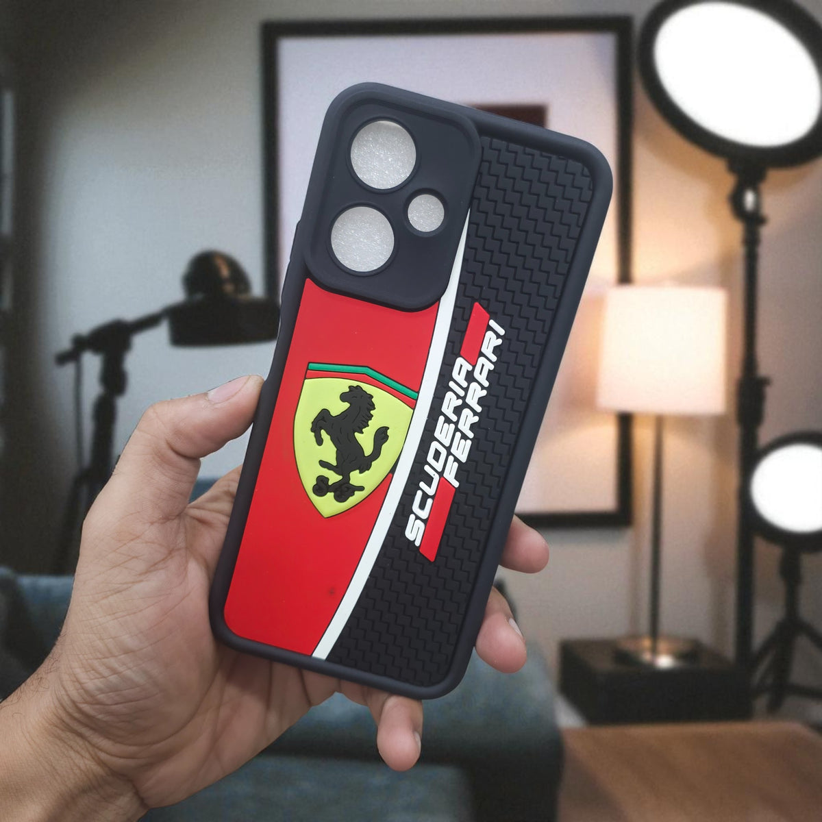 Redmi 13c 5G Ferrari Soft Silicone Cute 3D Cartoon Back Cover Case - Ferrari