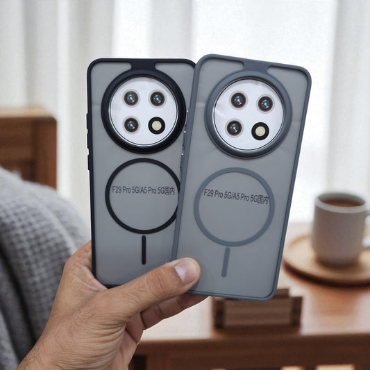 (Pack of 2) Magsafe Printed Metal Buttons Back Case Cover For OPPO F29 Pro - Combo 1